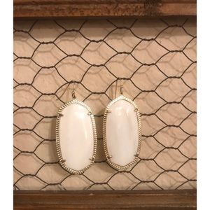 Kendra Scott Elle Gold Drop Earrings White